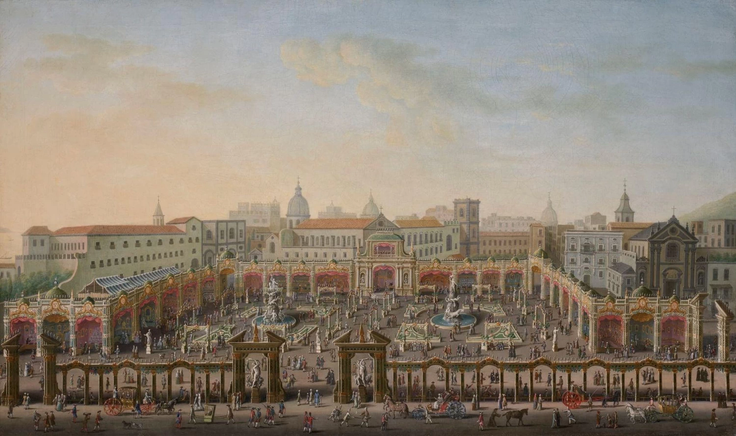 Piazza Trieste e Trento con una fiera vista da un balcone a Napoli
